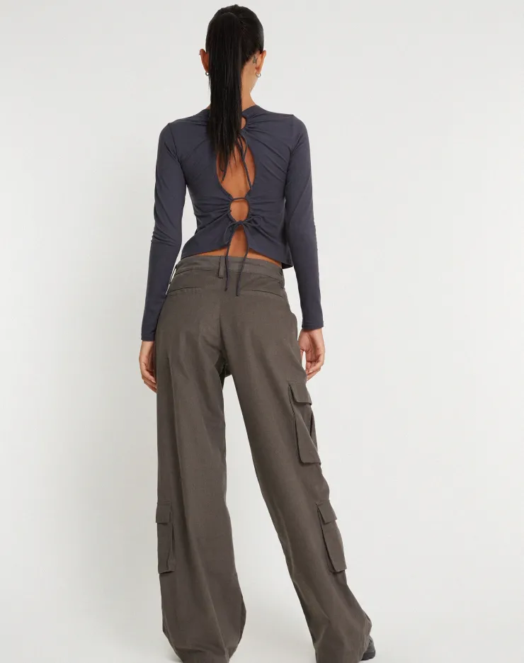 Women Motel Rocks Wide Leg Pants | Shan Wide Leg Trouser in Dark Grey