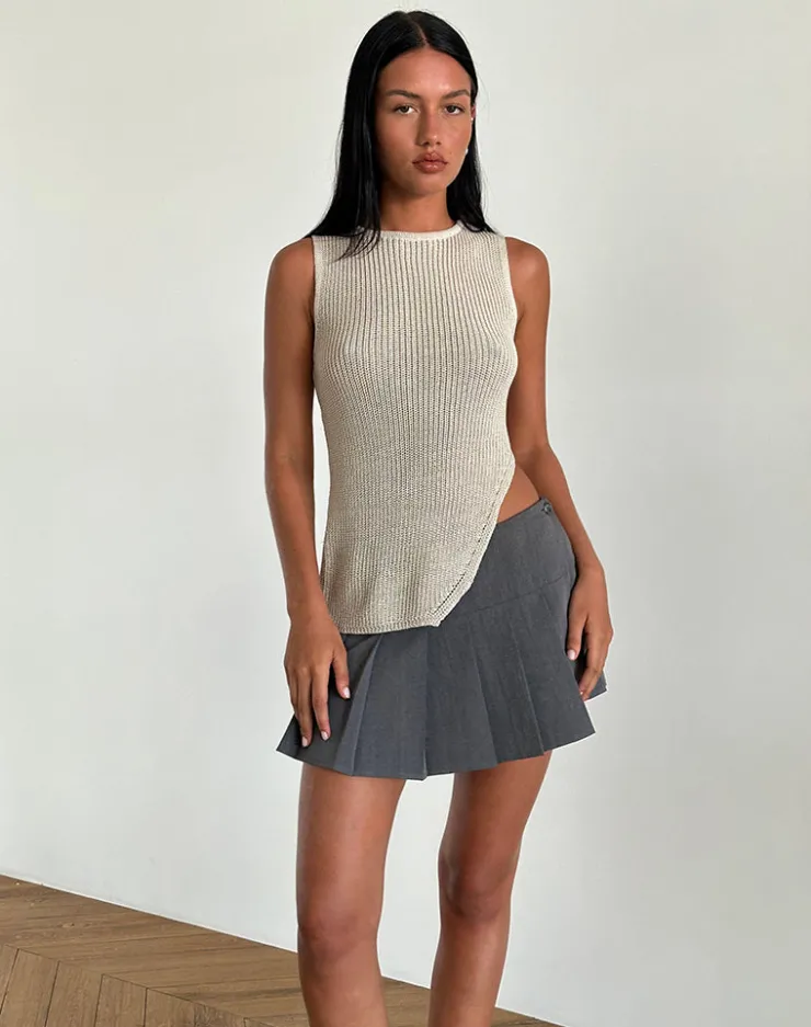 Women Motel Rocks Vest Tops | Going Out Tops | Shartina Tank Top in Natural Knit