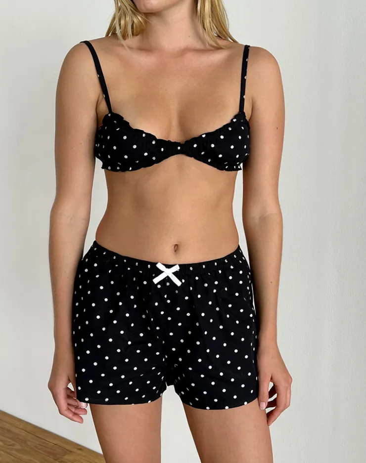 Women Motel Rocks Co-ords | LOUNGEWEAR | Sibo Short in Polka Black