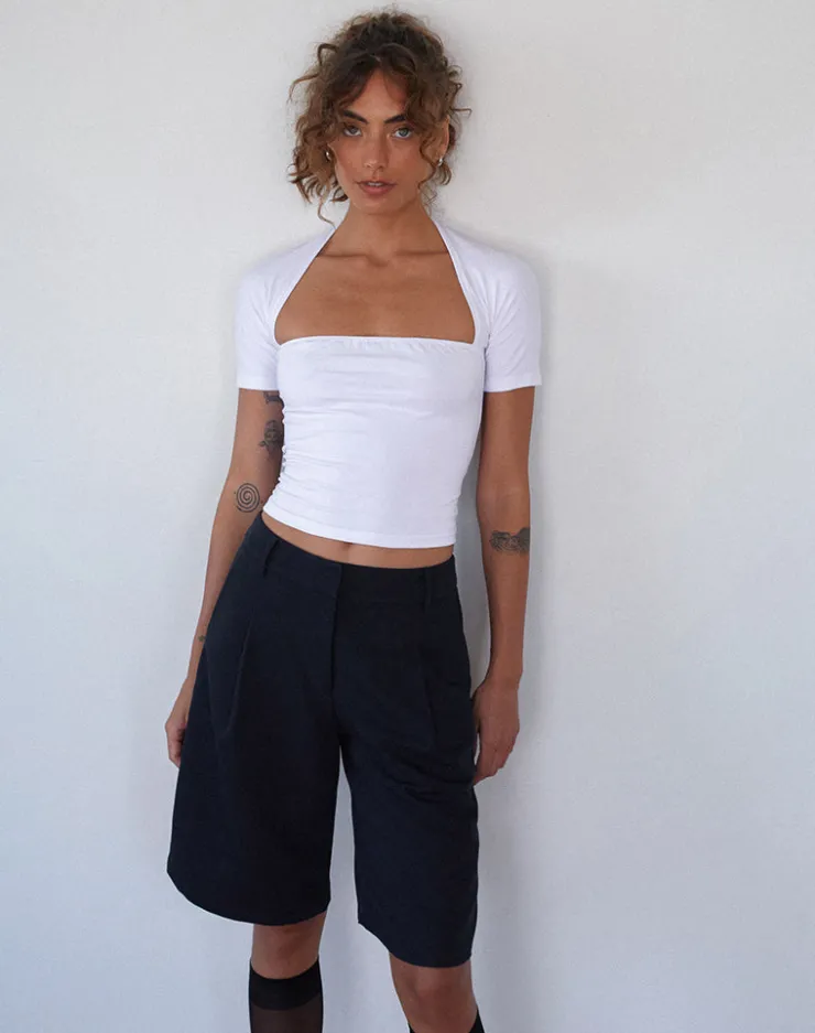 Women Motel Rocks Basics | Sintya Tailored Capri Shorts in Navy