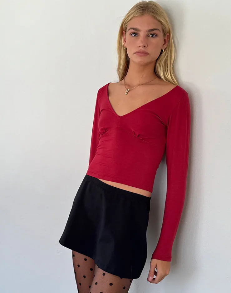 Women Motel Rocks Long Sleeve Tops | Sisil Long Sleeve Top in Adrenaline Red