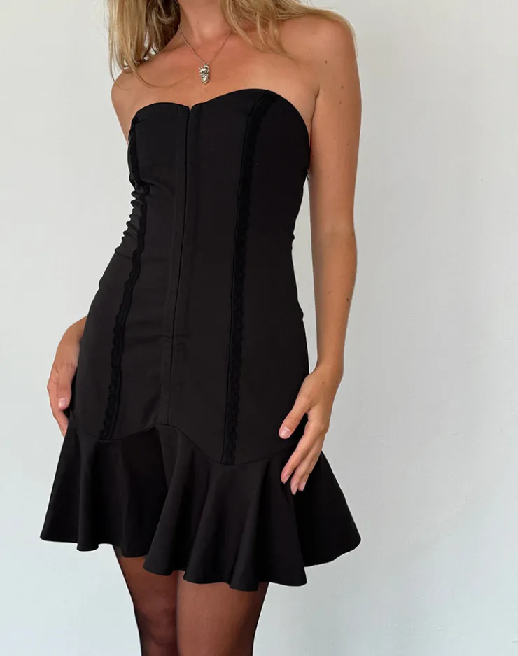 Women Motel Rocks Tailoring | Bandeau Dresses | Snana Mini Dress in Tailoring Black