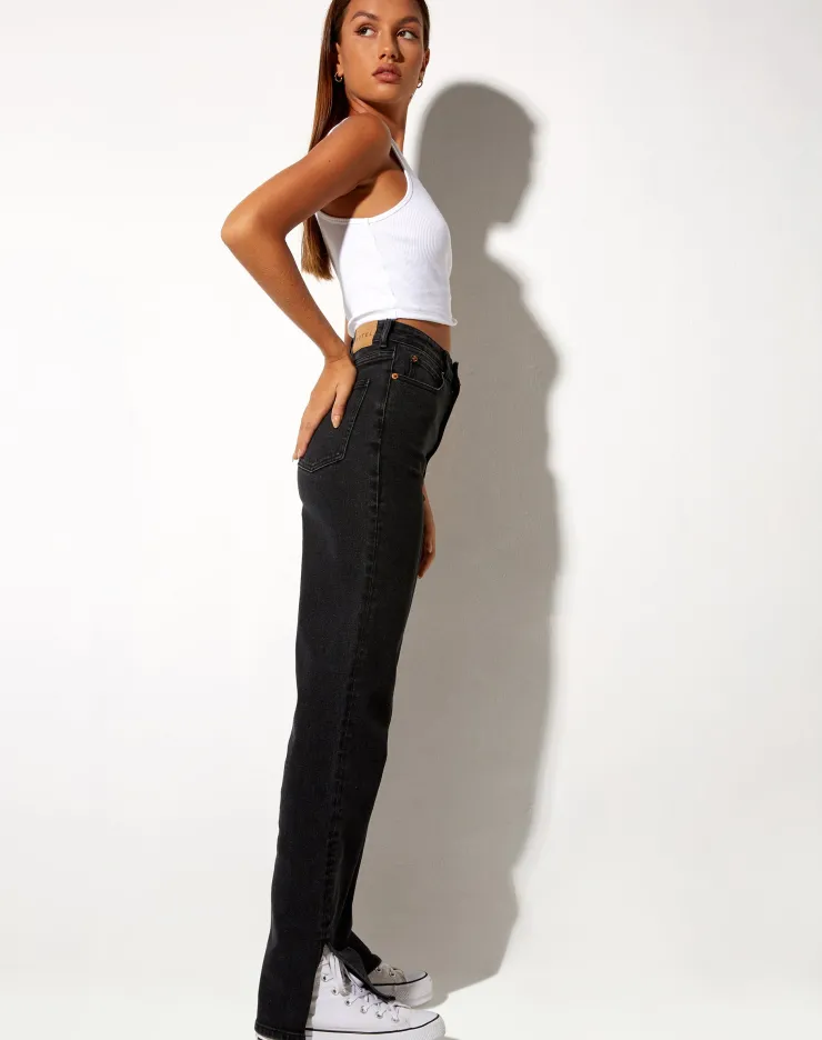 Women Motel Rocks Straight Leg Jeans | Straight Leg Jeans in Black Wash