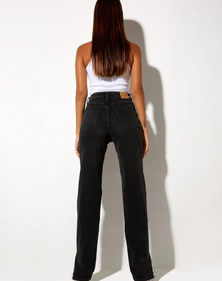 Women Motel Rocks Straight Leg Jeans | Straight Leg Jeans in Black Wash