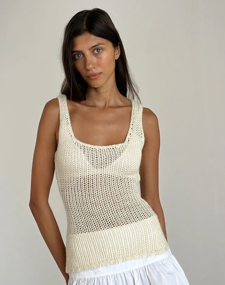 Women Motel Rocks Vest Tops | Sujati Top in Rib Neutral