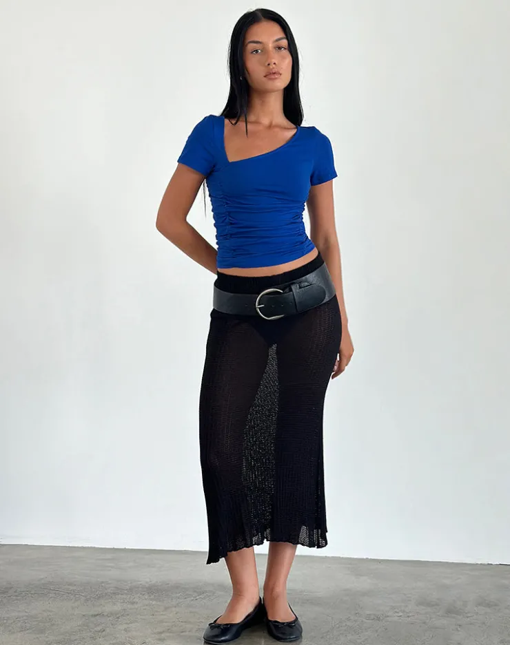 Women Motel Rocks Basic Tops | Tees | Sunbeya Asymmetric Top in Cobalt