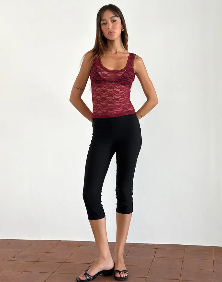 Women Motel Rocks Vest Tops | Lace Tops | Tahoa Top in Orchid Lace Burgundy