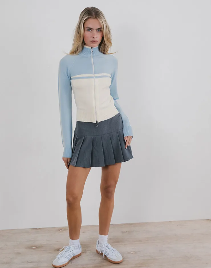 Women Motel Rocks Jackets | Talya Jacket in Panel Blue with White