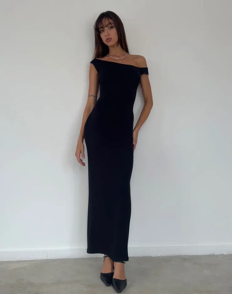 Women Motel Rocks Basics | Maxi Dresses | Tehyun Maxi Dress in Rib Black