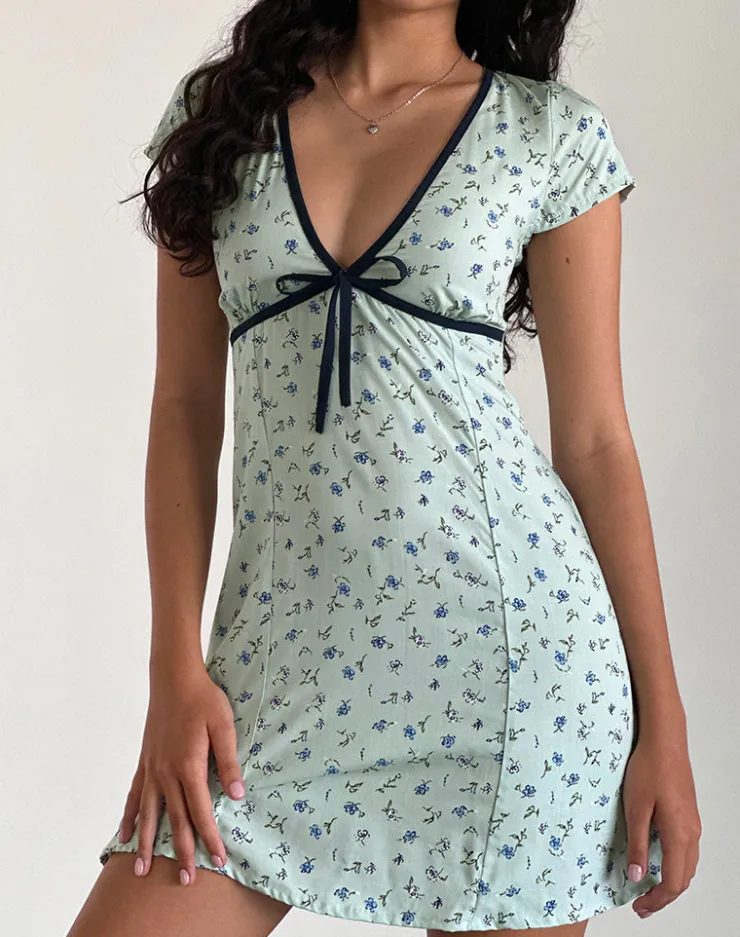 Women Motel Rocks Printed Dresses | Day Dresses | Vaiso Mini Dress in Pretty Petal Green