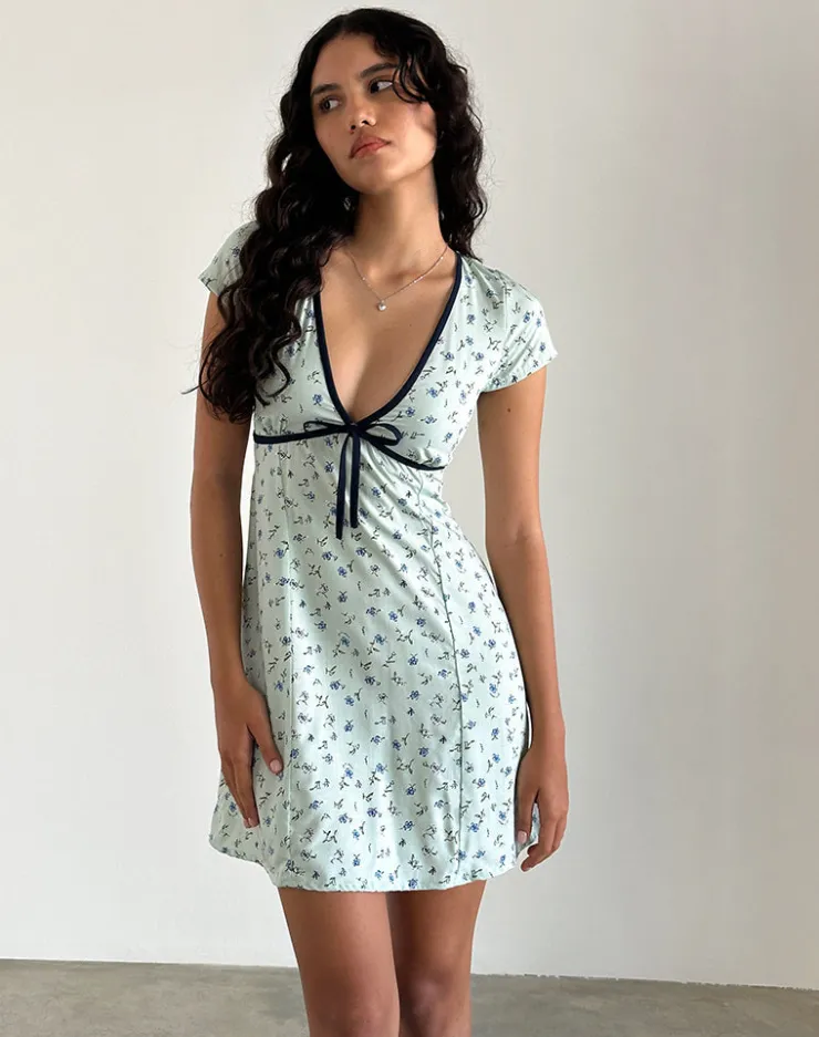 Women Motel Rocks Printed Dresses | Day Dresses | Vaiso Mini Dress in Pretty Petal Green