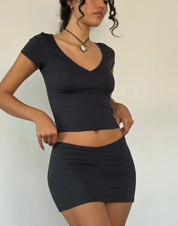 Women Motel Rocks Basics | Mini Skirts | Vidia V Front Mini Skirt in Ocean Storm