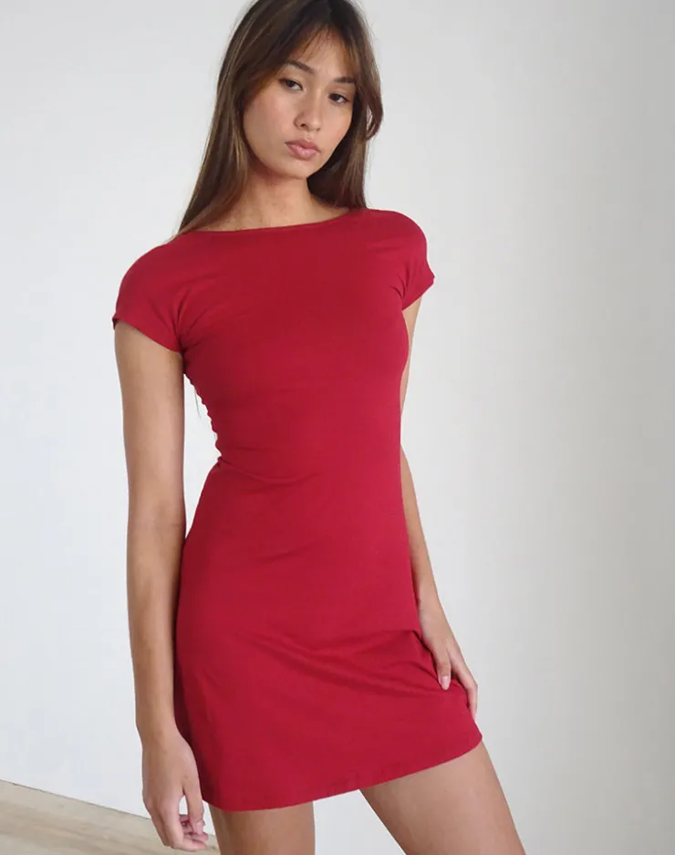 Women Motel Rocks Basics | Day Dresses | Wangi Backless Mini Dress in Adrenaline Red