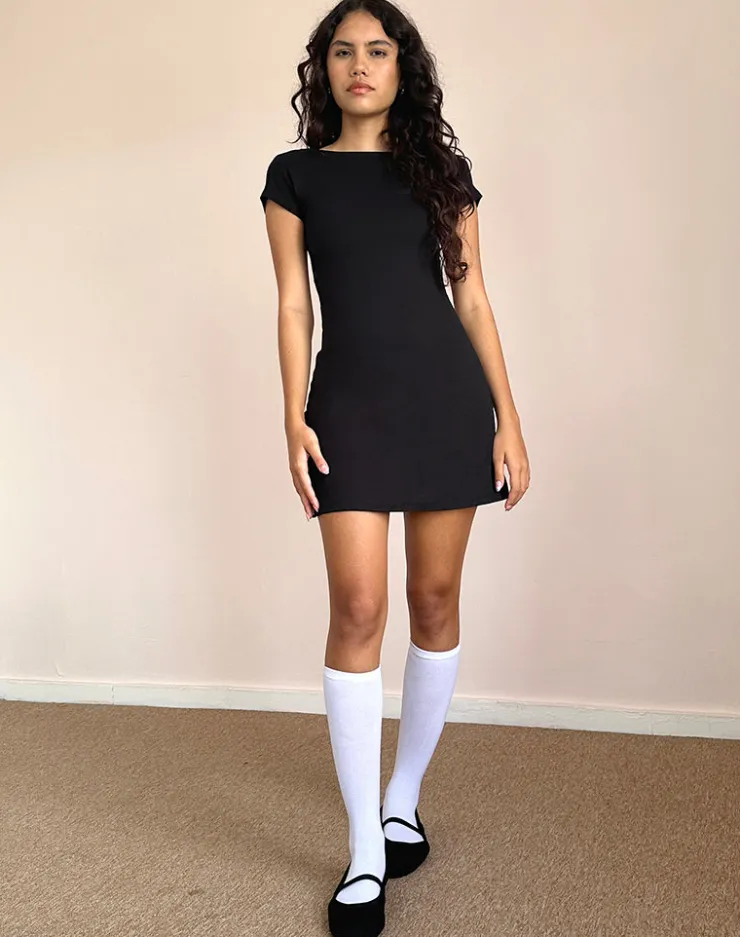 Women Motel Rocks Basics | Little Black Dresses | Wangi Backless Mini Dress in Lycra Black