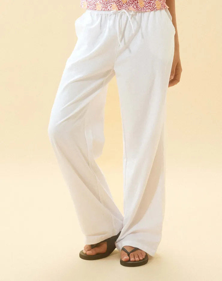 Women Motel Rocks Basics | Wide Leg Pants | Wasic Linen Trouser in