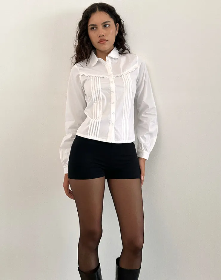 Women Motel Rocks Shirts And Blouses | Long Sleeve Tops | Wells Frill Long Sleeve Blouse in White