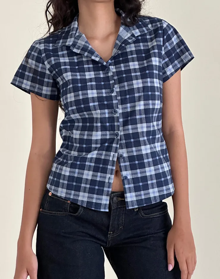 Women Motel Rocks Tailoring | Shirts And Blouses | Wilman Shirt in Tartan Dark Blue