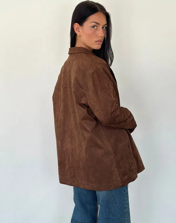 Women Motel Rocks Jackets | Wita Jacket in Suede Brown