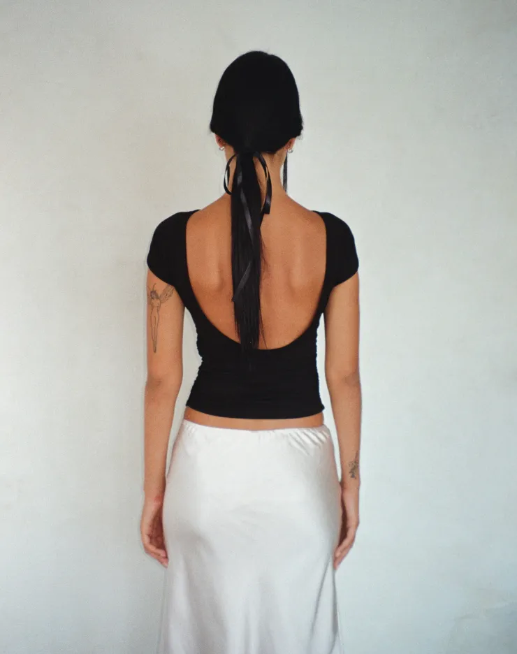 Women Motel Rocks Basic Tops | Tees | Xareni Ruched Backless Top in