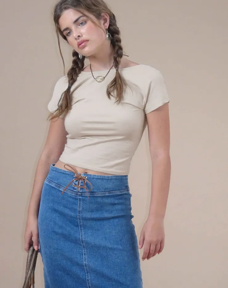 Women Motel Rocks Basic Tops | Xiwang Crop Top in Coconut Milk