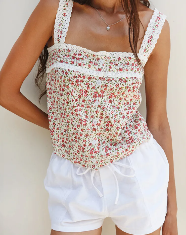 Women Motel Rocks Vest Tops | Strappy Tops | Zarinata Cami Top in Pretty Ditsy