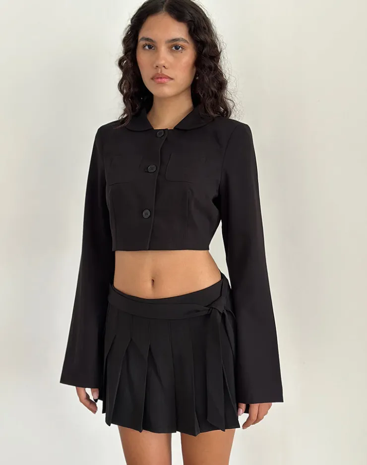 Women Motel Rocks Co-ords | Jackets | Zaviya Cropped Jacket in Black