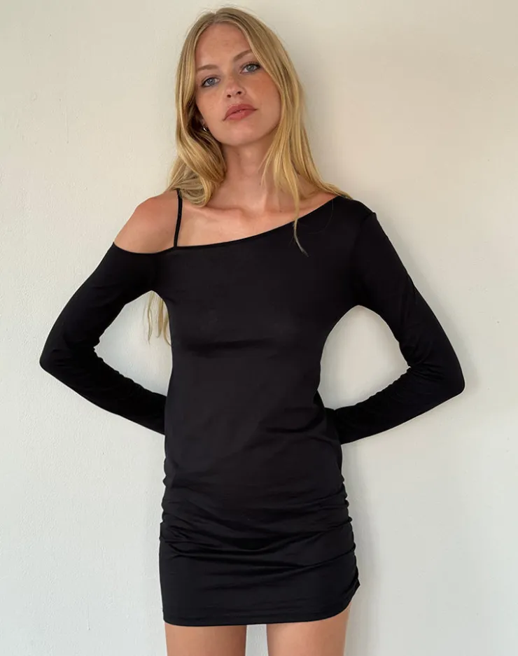 Women Motel Rocks Long Sleeve Dresses | Basic Tops | Zylene Mini Dress in Black